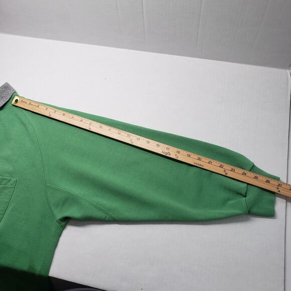 Vintage Ann Taylor Collar Sweatshirt Womens Medium Green Oversized Baggy Faded - Picture 9 of 16